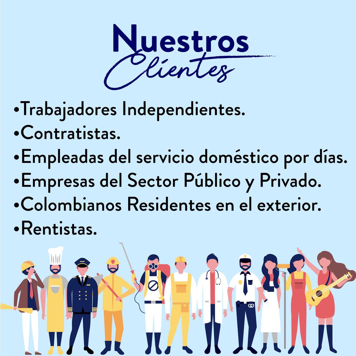 asodigore's tweet photo. Trabajamos por el futuro de los Trabajadores Independientes.
Asegura tu cobertura, solicita tu cita de asesoría hoy mismo 📲 320 695 6757
 📞 604 402 60 90

#seguridadsocial #trabajadoresindependientes #empleadasdomesticas #eps #arl #afp https://t.co/2nABU37k0S