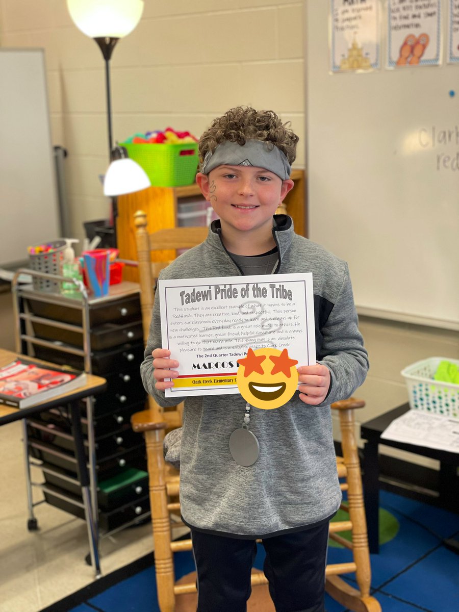 Mrs_Williams1st's tweet photo. Pride. Of. The. Tribe!!!!!! #tadewi So proud of our Marcos! #SixTribesONENation @ClarkCreekSTEM https://t.co/sksuCJRqjK