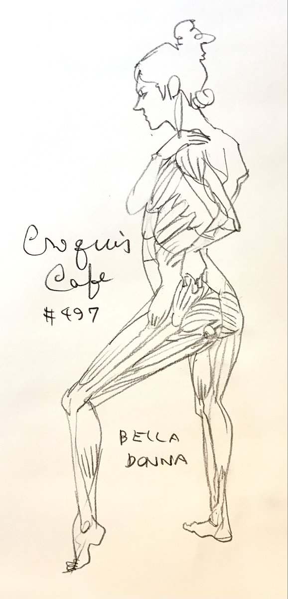 #croquiscafe
497 Bella Donna
大臀筋、中臀筋を確認する過程で自分の骨盤の捉え方がいかにいいかげんであるかわかった。とくに大転子と筋肉の関係を再確認。 