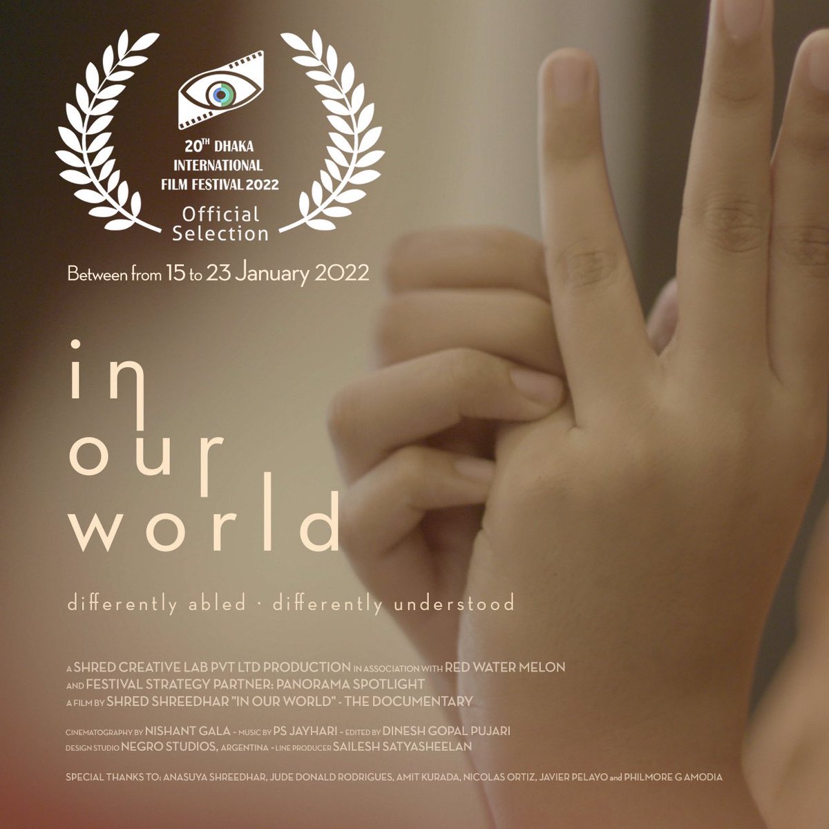 LabShred's tweet photo. Festival Alert ~ In Our World, the documentary on Autism is officially selected for the 20th Dhaka International Film Festival - 15th to 23rd January 2022 #documentary #film #autism #inourworld #shredcreativelab  #production #direction #filmmaker #dhakainternationalfilmfestival https://t.co/2peBgAnHtn