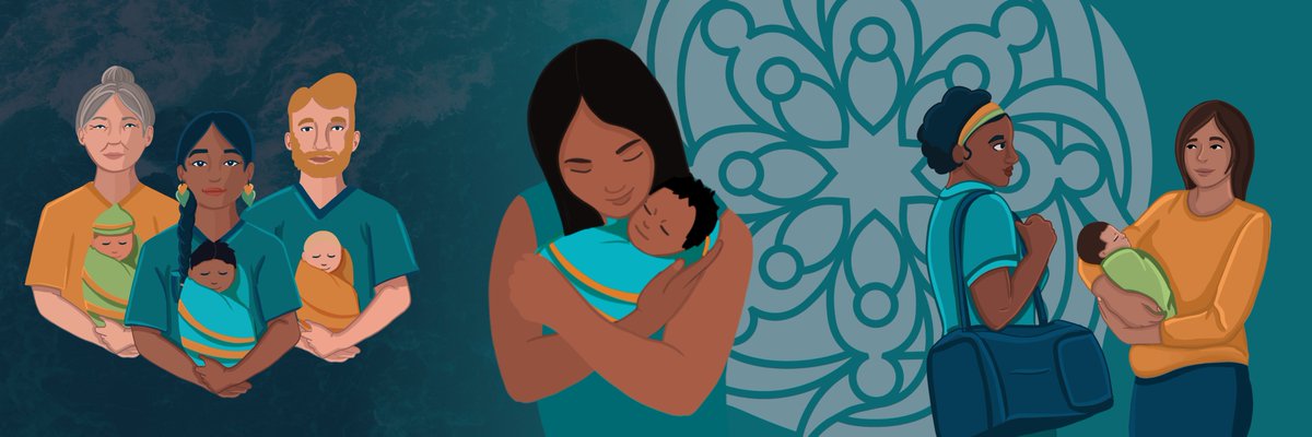 designdeplume's tweet image. Au cœur de l&apos;image de marque que nous avons développée pour le programme de @CanadianMidwives portant sur la violence familiale se trouve l&apos;image des nourrissons dans les bras de leurs gardiens. #ddpportfolio #ddpdesign #branding #illustration