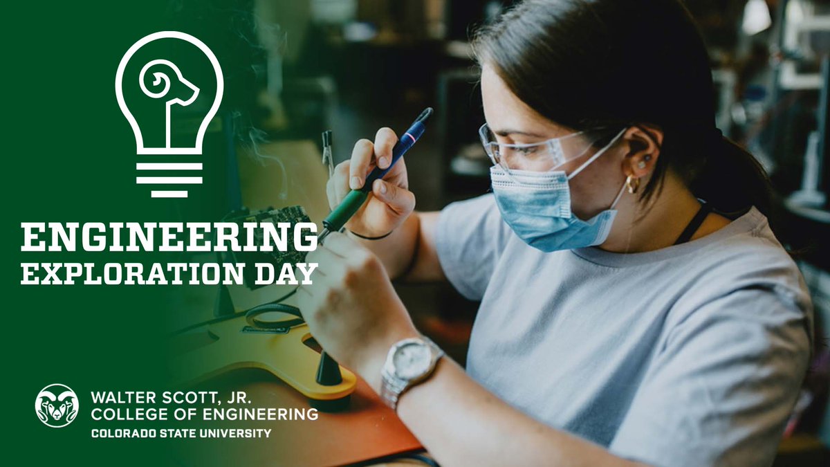 CSUEngineering's tweet image. Calling all future engineers: Join us on campus for Engineering Exploration Day on Sat,, February 19!
High school and transfer students will meet student design teams, check out lab demonstrations, and learn about engineering careers.
engr.colostate.edu/future-student…