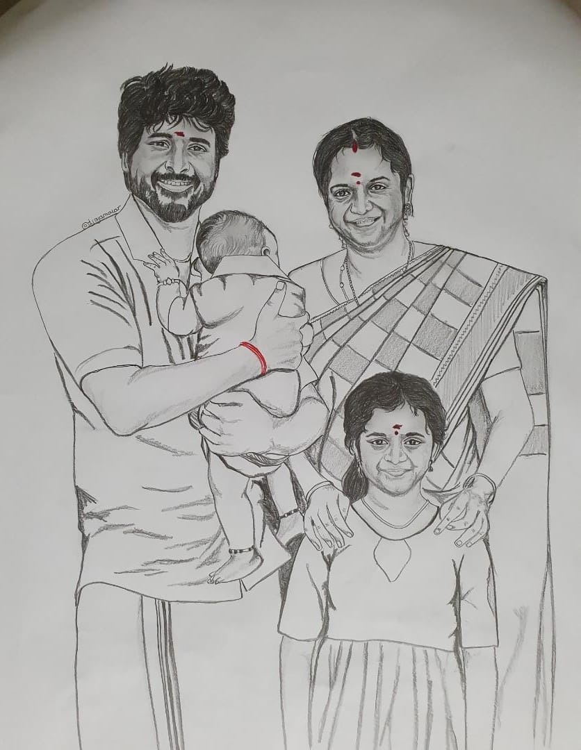 tjayamalarJ's tweet photo. That beautiful pongal pic that brought us so much of joy 😊.
This is not a perfect drawing but i drew this with lots of love for just for u @Siva_Kartikeyan, Aarthy, Aaradhana and Gugan kutty. Wishing all of u a life full of happiness always 🥰❤
Truly hope u see this thamby. https://t.co/tCQTwayeXR