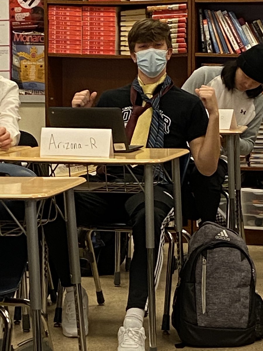 MsWitmerAP's tweet photo. Not quite what I had in mind when I offered Extra Credit for dressing up - but there was a majority House vote. Last laugh point of the semester! #necivgov #mockcongress https://t.co/DpOnCDtYGw