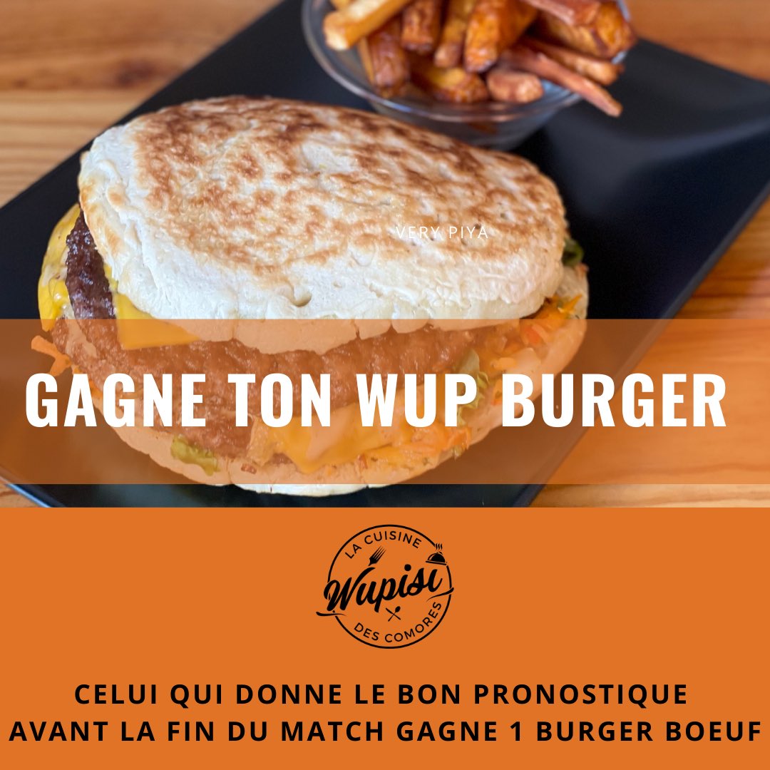 Wupisi_com's tweet photo. Bonjour les WuPpers

Ce soir on diffuse le match.
3 personnes pourront gagner un Wup burger en donnant les pronostiques avant le match

54 rue terre neuve Paris 

Bonne chance 😉 https://t.co/p8BTuwKnXA