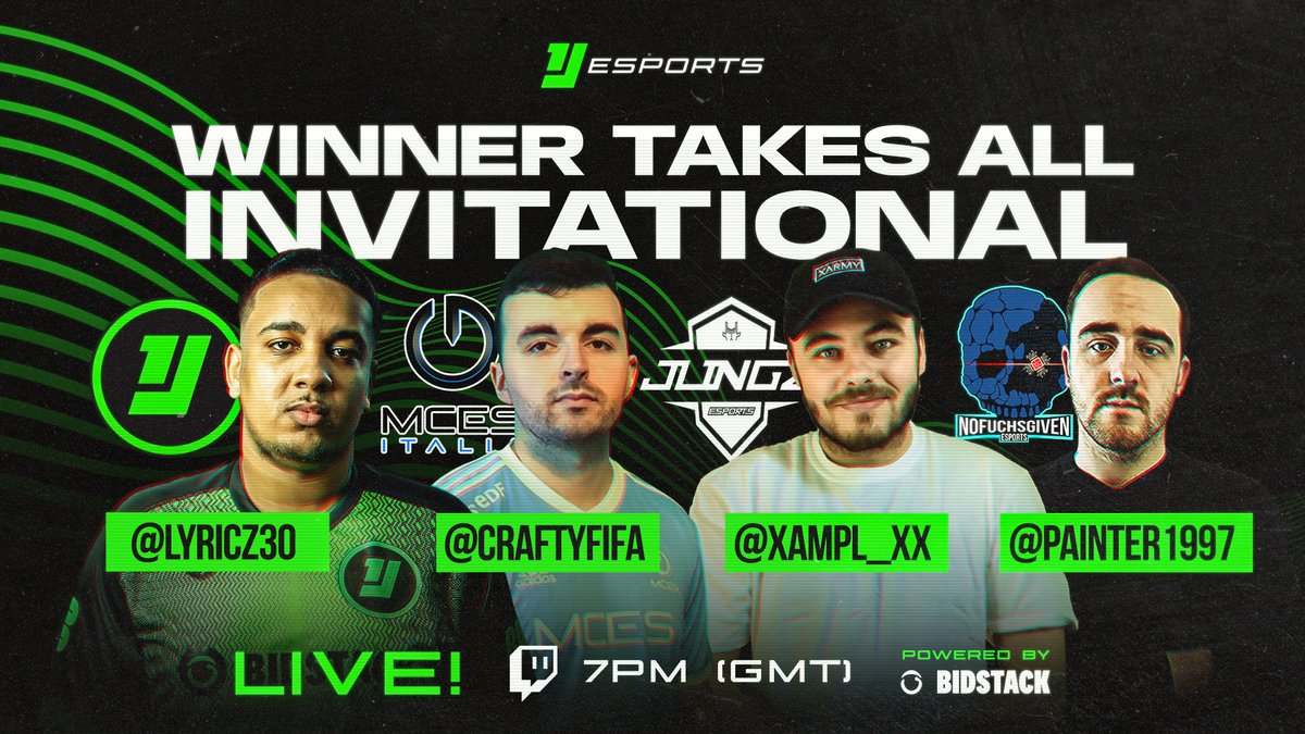 1JEsports's tweet image. Tonight it's our first ever winner takes all invitational 🎮

The players involved 👇

1️⃣ @Lyricz30 👉 #1JEsports
2️⃣ @CraftyFIFA 👉 @MCES_italia
3️⃣ @XampL_Xx 👉 @JLINGZesports
4️⃣ @Painter1997 👉 @NFG_eSports

Join your host, @roccoseleven11 from 7pm GMT 👉 twitch.tv/1jesports