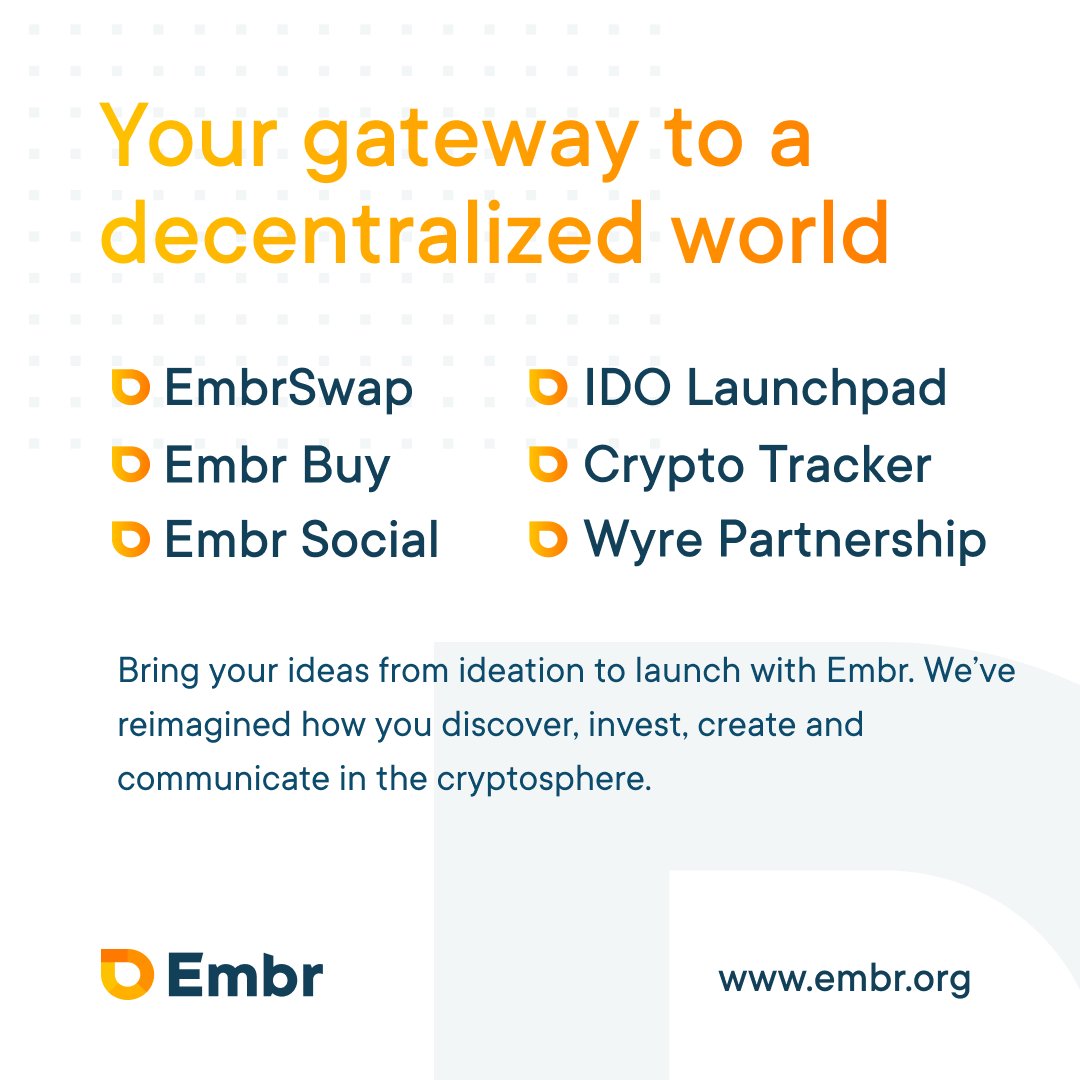 OnchainDan's tweet image. The whole #crypto space will know the @joinembr #joinembr soon enough. Our plans are uniquely positioned to fill gaping holes that exist in the #defi space. The #Web3 future is just around the corner!
Embr.org

#dogecoin #cryptocurrency #bsc #bnb #binance #Bitcoin