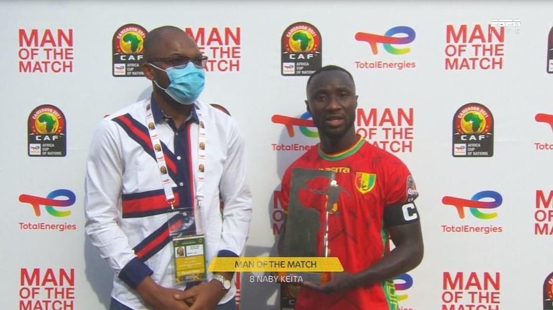mauritaniefoot's tweet photo. Naby Keita élu Homme du match Sénégal-Guinée 

#SENGIN #CAN2021 https://t.co/EX3xYZ0Zbf
