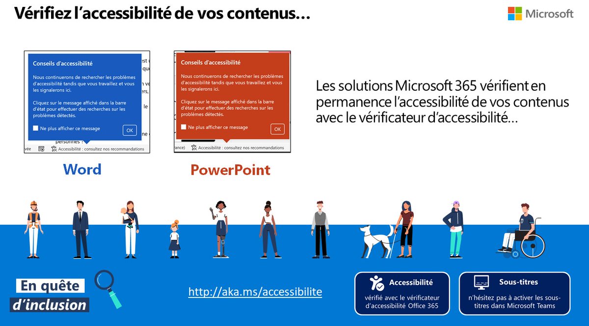 N'oubliez pas que l'#accessibilite commence par vous même : n'oubliez pas d'utiliser le vérificateur d'accessibilite présent dans Microsoft 365 pour davantage d'#inclusion 

<a href="/Microsoft/">Microsoft</a>