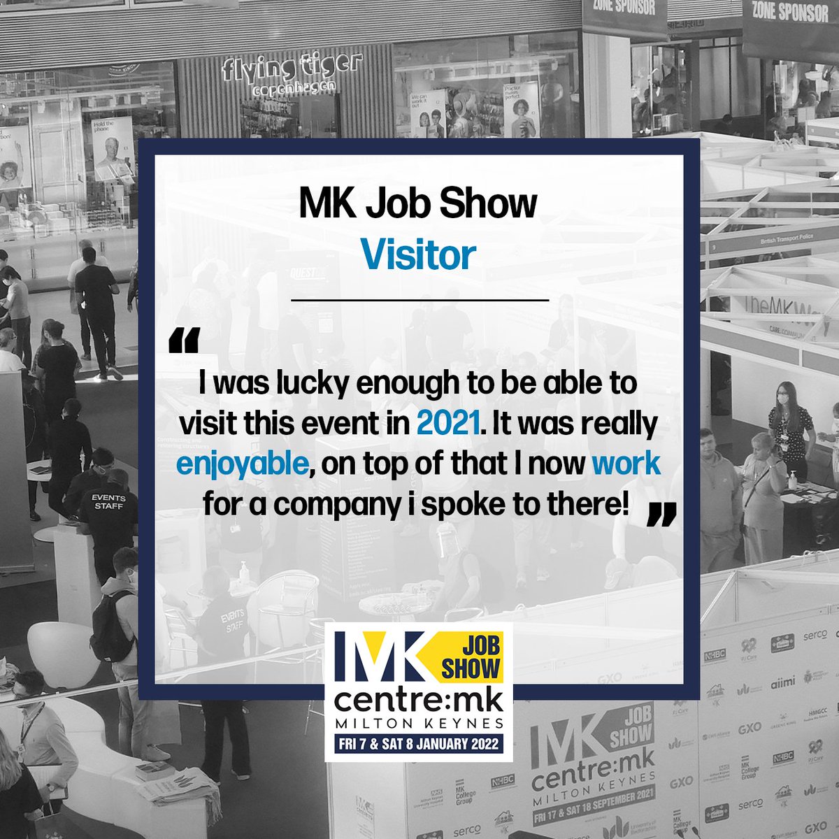 What a weekend we had at the MK Job Show!

One of our visitors from the MK Job Show back in September 2021, has come back and said to us that they now work for one of the companies that they spoke to!

Don't worry if you missed out - more dates to be confirmed soon!