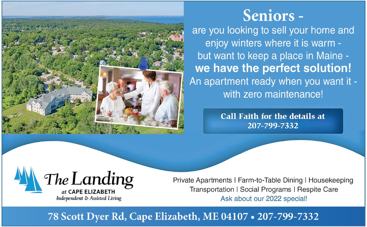 The Landing at Cape Elizabeth is the perfect place for #seniors to stay warm this winter in #Maine! They have #independentliving & #assistedliving options, & more! Call 207.799.7332 for more info. #seniorcare #seniorliving #eldercare #Maine  #aginglife #keepitlocalmaine