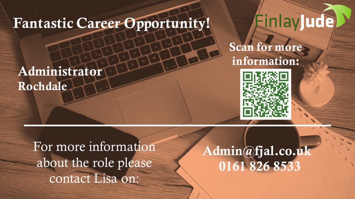 FinlayJudeAssociates (@finlayjude) on Twitter photo 🎉 Fantastic Career Opportunity working as an Administrator in Rochdale!
🚗 Full UK Driving Licence required!
For more information about the role please contact Lisa on ✉ admin@fjal.co.uk or call the office on 📞 0161 826 8533
#admin #adminjobs #rochdalejobs #newjob 🎉 Fantastic Career Opportunity working as an Administrator in Rochdale!
🚗 Full UK Driving Licence required!
For more information about the role please contact Lisa on ✉ admin@fjal.co.uk or call the office on 📞 0161 826 8533
#admin #adminjobs #rochdalejobs #newjob