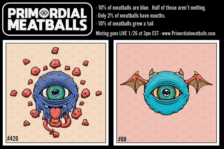 OneDropDesignS1's tweet photo. GM #NFTCommunity . Here are some fun facts about meatballs. If we can get 100 Retweets I'll give away a free #meatballNFT tonight.  #NFTGiveaway #SolanaNFTs #NFTCollection #SolNFT #Solana #Nice https://t.co/gU3kL3YnZL