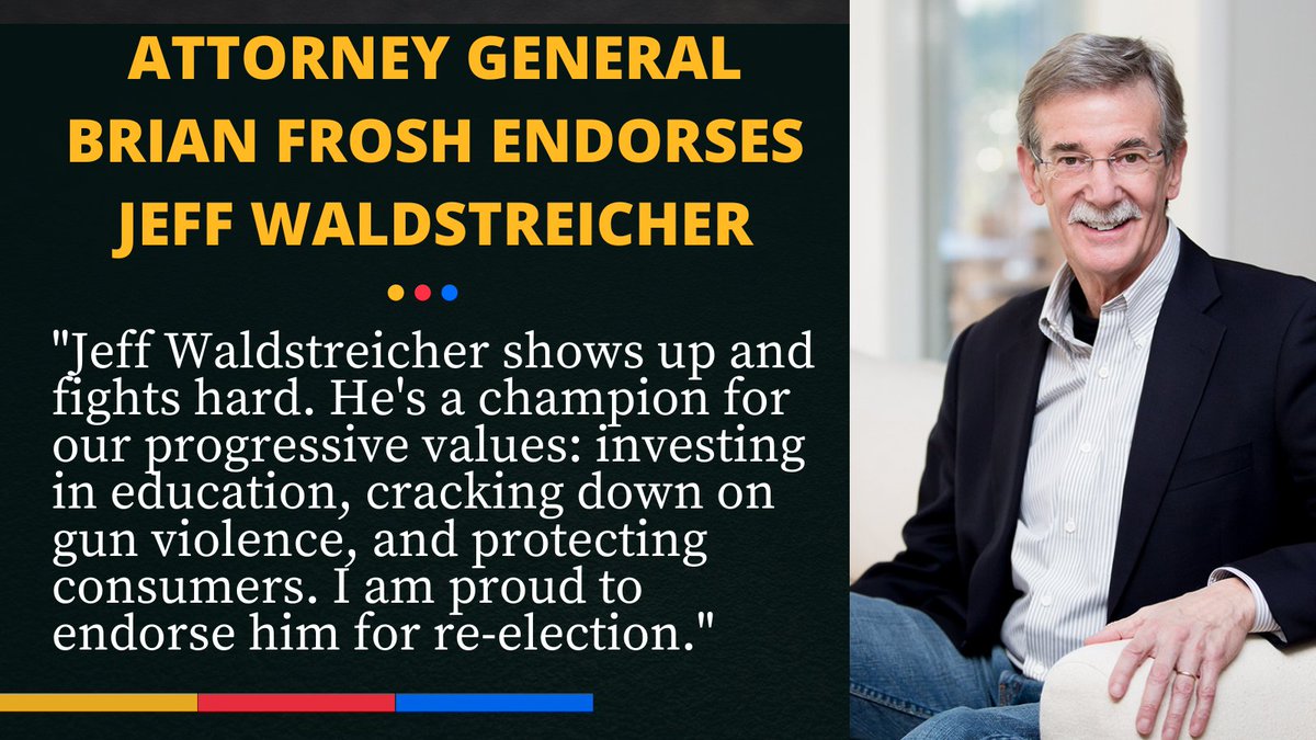jwaldstreicher's tweet photo. 🚨 ENDORSEMENT ALERT! 🚨 The first endorsement of the 2022 cycle has dropped and it's a big one. I'm proud to announce that I've been endorsed by progressive champion Attorney General Brian Frosh! https://t.co/Pk4oOFDeab