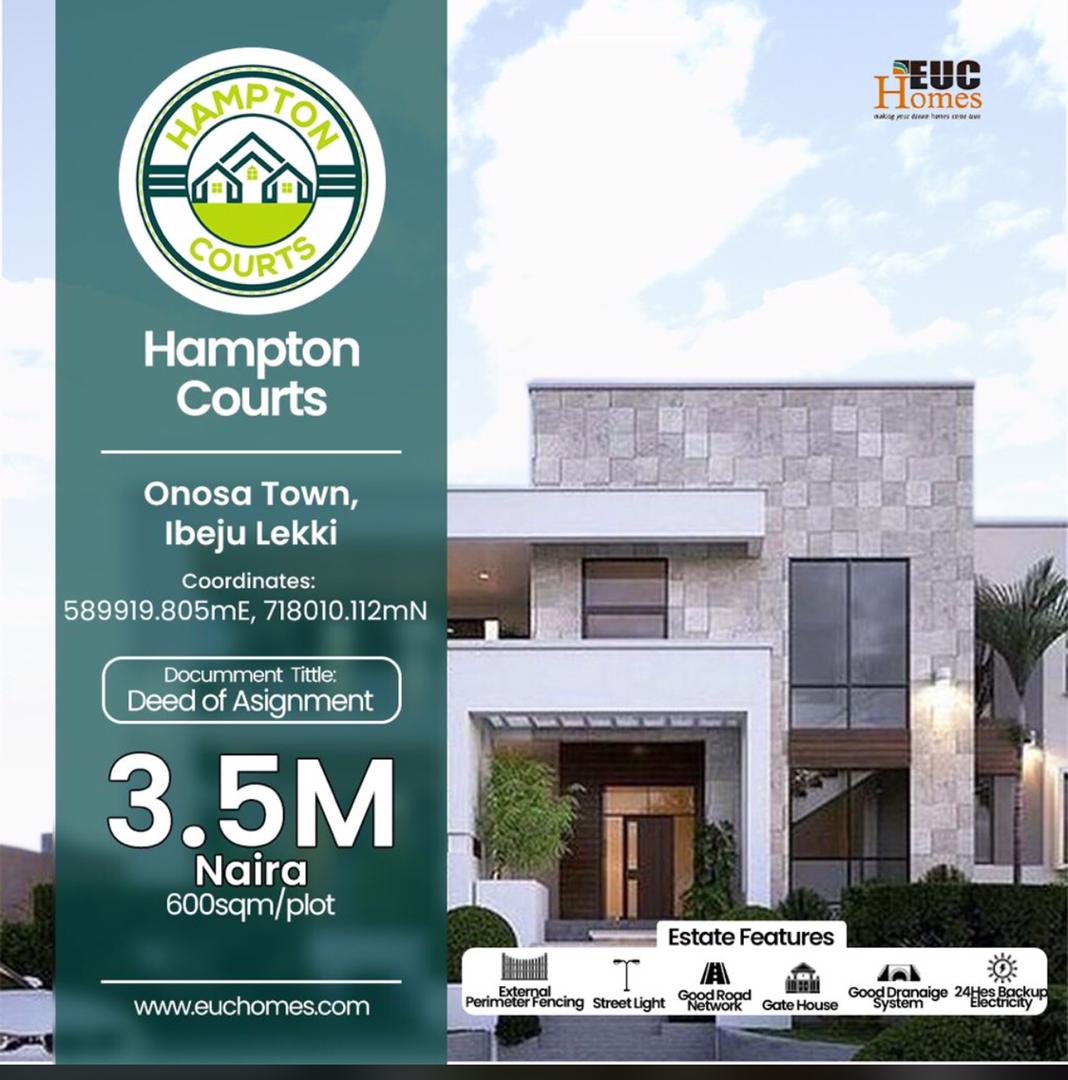 Buy your plots from our #LagoonCourt |
 #HamptonCourt | 
#SandfieldCourt | #CherryWoodCourt  
Dry lands.#Ibejulekki is the best investment location.

Pls call 09037935183 for inspection.

BIG TEE FOR PRESIDENT Psquare Peter Obi Boko Haram Lasisi