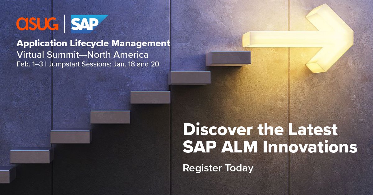 ASUG365's tweet photo. Need reasons to attend the #ALM Virtual Summit jumpstart sessions?

Learn all about:

🔸 #SAP Solution Manager 
🔹 SAP #Cloud ALM 
🔸 SAP Focused Run 

Plus, registration is complimentary: https://t.co/amFEeG9r1b https://t.co/zpxgQiQrwN
