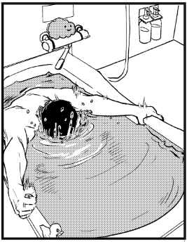 ここで入浴中の大島さんを見てみましょう 