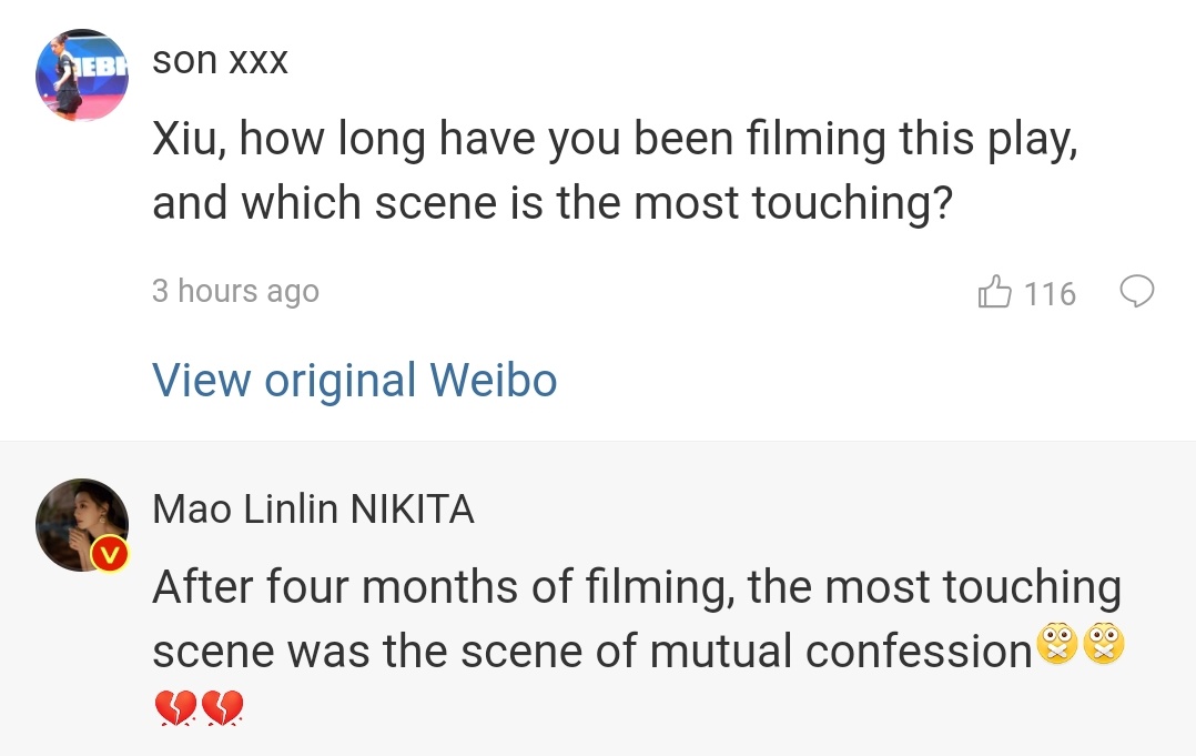 GothGirlSophia's tweet photo. Some replies by the actress playing Axiu, about Gu Yiye and Axiu
#XiaoZhanxGuYiye https://t.co/xC5Kcvjg9K