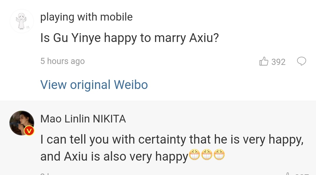 GothGirlSophia's tweet photo. Some replies by the actress playing Axiu, about Gu Yiye and Axiu
#XiaoZhanxGuYiye https://t.co/xC5Kcvjg9K