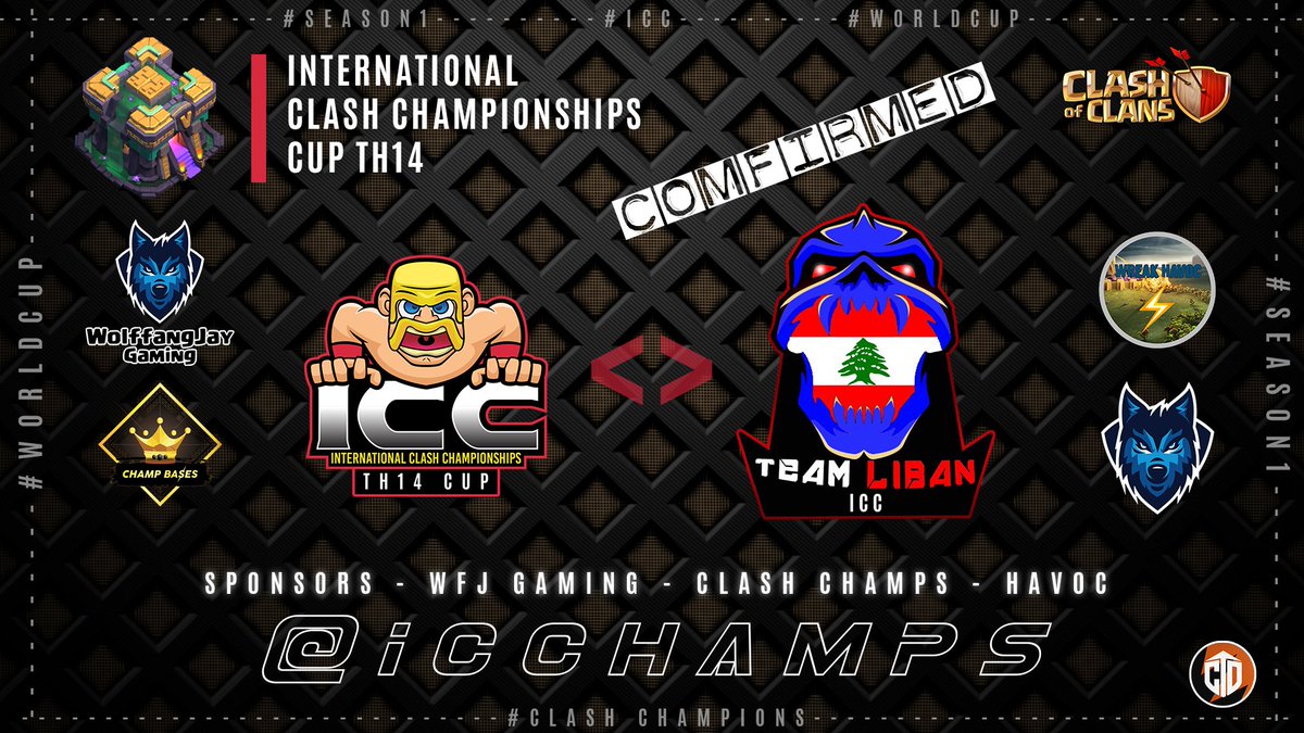 ICC Cup TH14! 
Welcome back 🇱🇧 #Lebanon to the ICC Cup next TownHall Level.
Tough team that we expect a high quality of attacks!
Good luck team!