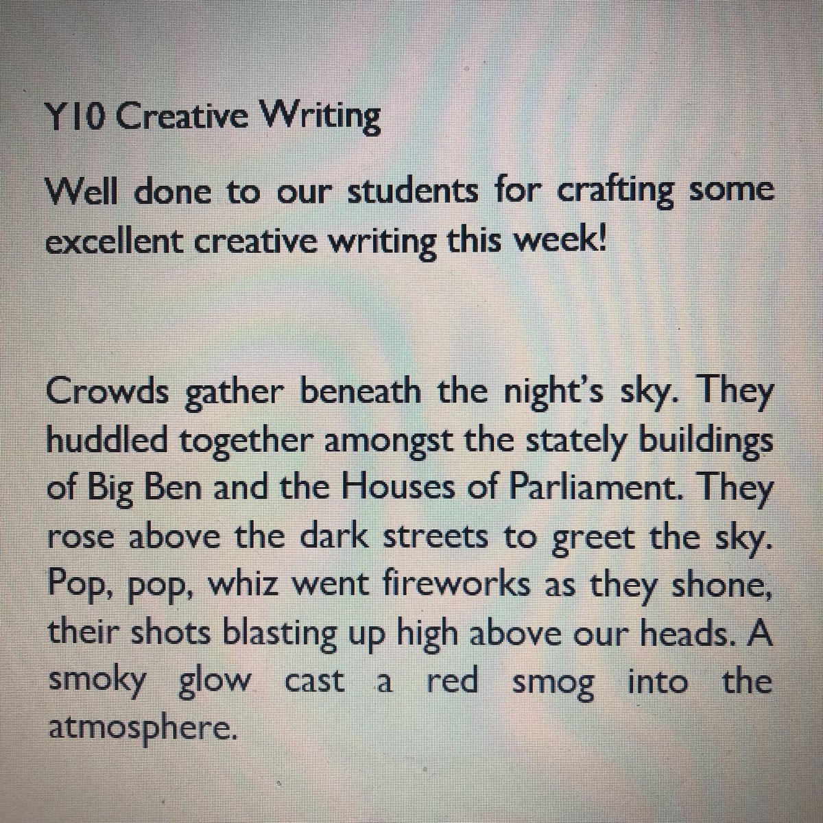 AppletonEnglish's tweet photo. A few snippets from Y10’s continued work on creative writing. This week we have been working on creating detailed descriptions and improving our vocabulary. https://t.co/27RyGfDd22