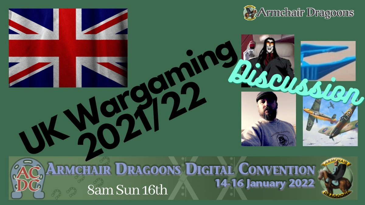 Blue_Tweezers's tweet photo. Pleased to announce that the channel will be hosting a UK Wargaming discussion with @Rough_Swordsman,
@WW2artist & JK Wargames as part of the Armchair Dragoons @ADragoons Digital Convention (ACDC 2022) this #Tweekend. 8am/1pm EST/GMT Sunday 16th.
https://t.co/t1Dl2Yrp53 https://t.co/AM4ewusDaN