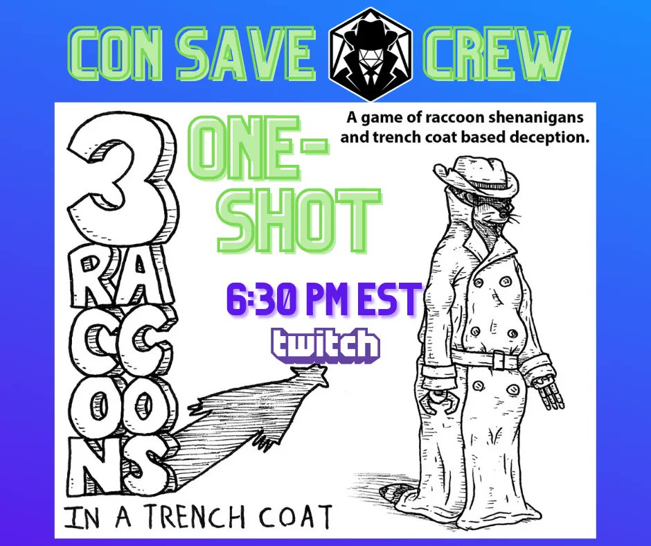 DMs_After_Dark's tweet photo. Hey y'all, some changes for tonight. Some of us have fallen sick so we'll be postponing Good Society and in its place we'll be playing a One-Shot for our thriving crew.

Check it out, tonight live at 6:30 PM

#ttrpg #ConSave #ShiftyEyes https://t.co/vJojdEyhN2