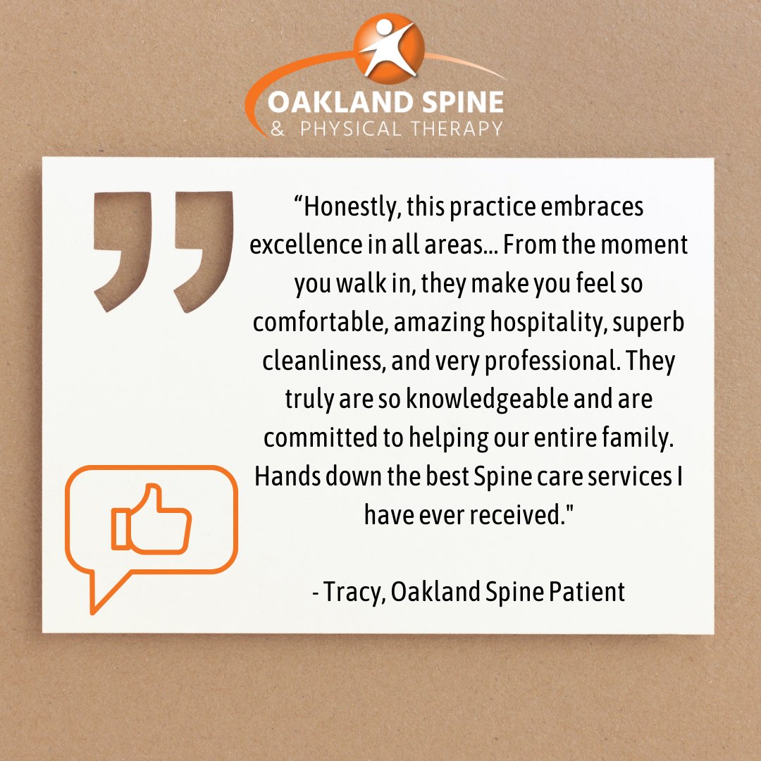 dr_bbutler's tweet photo. It's an honor to hear our patients' journeys at Oakland Spine! We want every single person that walks through our doors to have a world-class experience with us! Check out what Tracy had to say! https://t.co/3cPESv89Sz