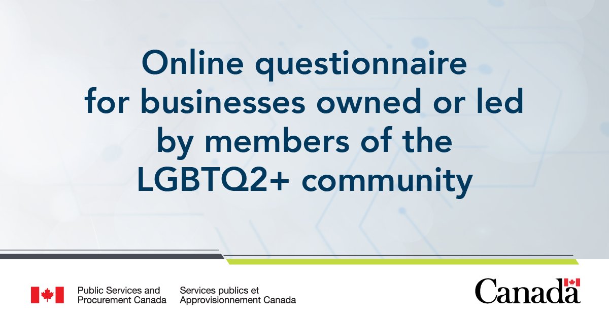 DoingBusinessGC's tweet photo. As part of our efforts to increase the diversity of bidders on federal government contracts, we’re seeking feedback from businesses owned or led by members of the #LGBTQ2+ community.
To share your input or experiences: https://t.co/gS9ATTnjEj
#SupplierDiversity #InclusiveGC https://t.co/fnBlU9xQ9Y