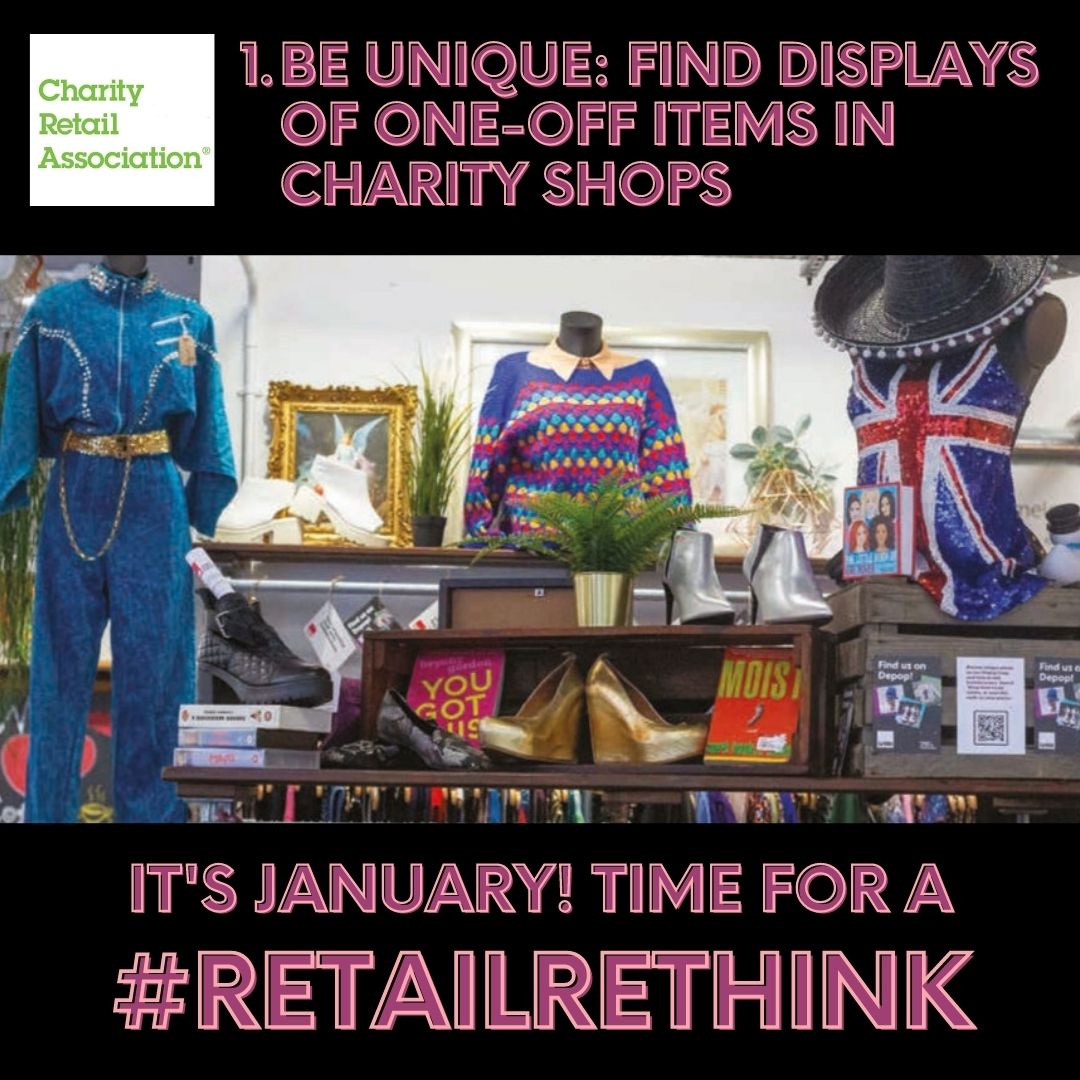 CharityRetail's tweet photo. It’s 2022 and time for a #RetailRethink! Charity shops are full of one-off gems just waiting to be discovered.  Popping into charity shops is a great way to explore both the latest fashion trends and fashion trends from the past!

#reuse #recycle  #vintage #secondhand https://t.co/iEtzun4zHL