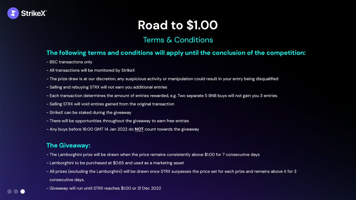 TradeStrikeBVI's tweet photo. Road to $1.00 T&amp;Cs: https://t.co/0G0gNisvjJ
