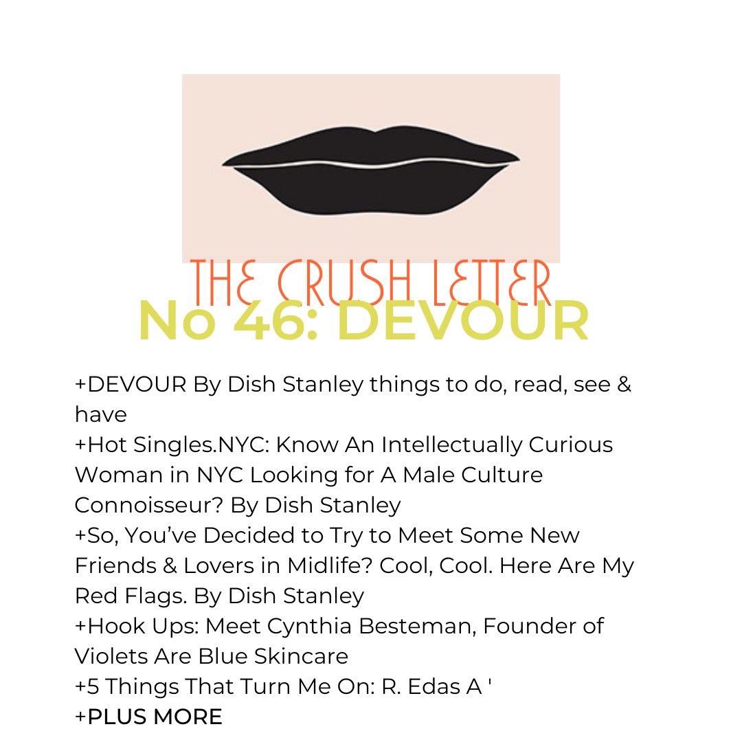 primecrushxo's tweet photo. Once a month, we share our DEVOUR list, which is a list of things we think Crush Readers might want to do, read, see and have.
https://t.co/agKIP2hgsG
#letsgetoldtogether #sexyhasnoexpirationdate #devour #subscribe #newsletter #singleinthecity https://t.co/mzeEaAegI7