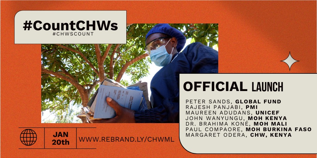 CHAI_health's tweet photo. Too often community health workers go unprotected, unpaid &amp; uncounted. With new guidance, countries can develop better tracking to count &amp; support #CHWs. #CHWsCount learn more on Jan 20: https://t.co/6MOPjShumu 

@UNICEF @chw_impact @Living_Goods @GlobalFund https://t.co/e8t68xdqbr