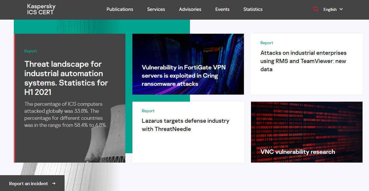We've launched our new <a href="/KasperskyICS/">Kaspersky Industrial CyberSecurity</a> CERT website

ics-cert.kaspersky.com