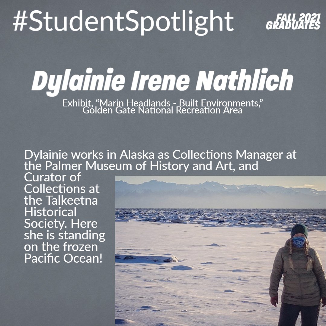 #StudentSpotlight on <a href="/SFStateMuseum/">SF State Museum Studies</a> Fall 2021 grads!🎓 4️⃣: Dylainie Irene Nathlich, whose exhibit explores the <a href="/GoldenGateNPS/">Golden Gate NPS</a> Marin Headlands. Dylainie also worked on projects in the Global Museum during her time in the program. Congrats! We love being a #UniversityMuseum 🎉