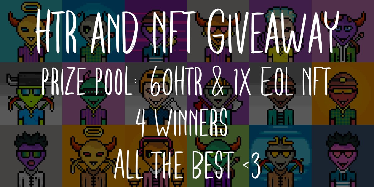 HathorEOL's tweet photo. #Giveaway time for holders of #ExiledOutlander ๐
Prizes ๐
First 3 winners: 20 $HTR each
Last winner: 1x EOL #NFT
To enter ๐
Like & retweet โฅ
Post your favourite Outlander you've minted๐
Winners announced in 48hrs โณ
All the best ๐ค
#NFTGiveaway #HTR https://t.co/l9koNCHX2i