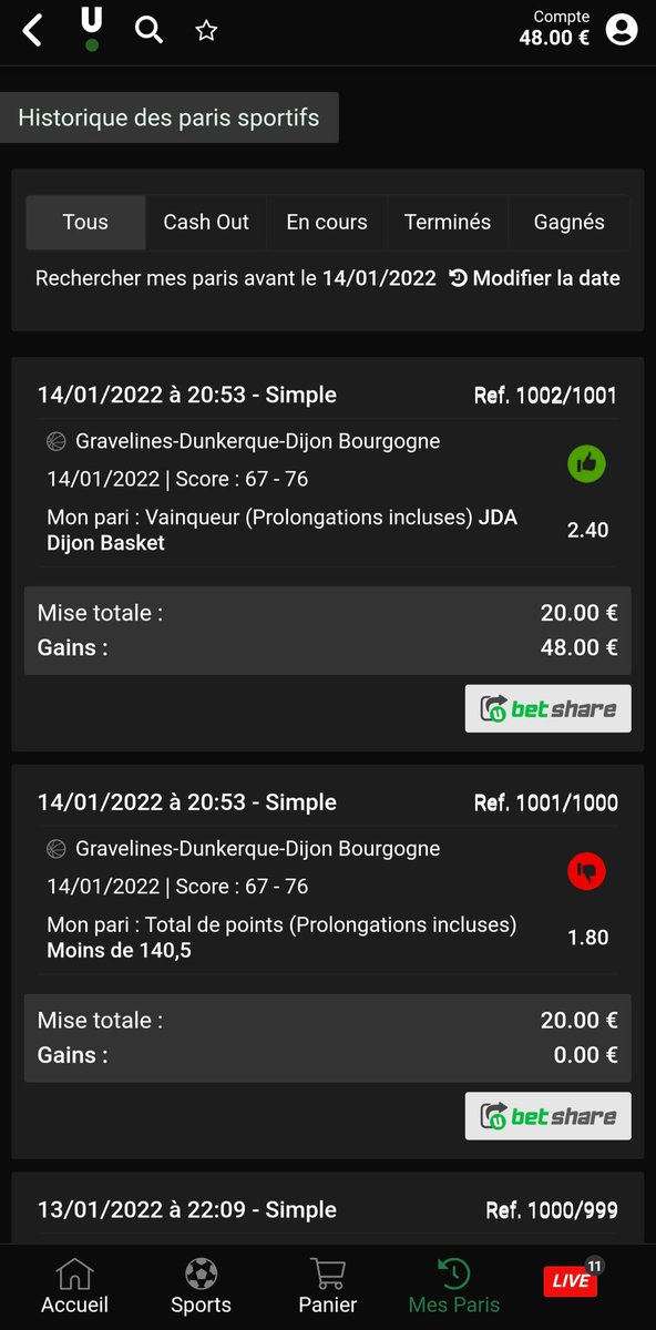 Julienmrlt87's tweet photo. @UnibetFrance Je viens de dépasser les milles paris ! 😁 Ça mérite bien un petit cadeau de fidélité ça non ? https://t.co/Y5jglG4JAQ