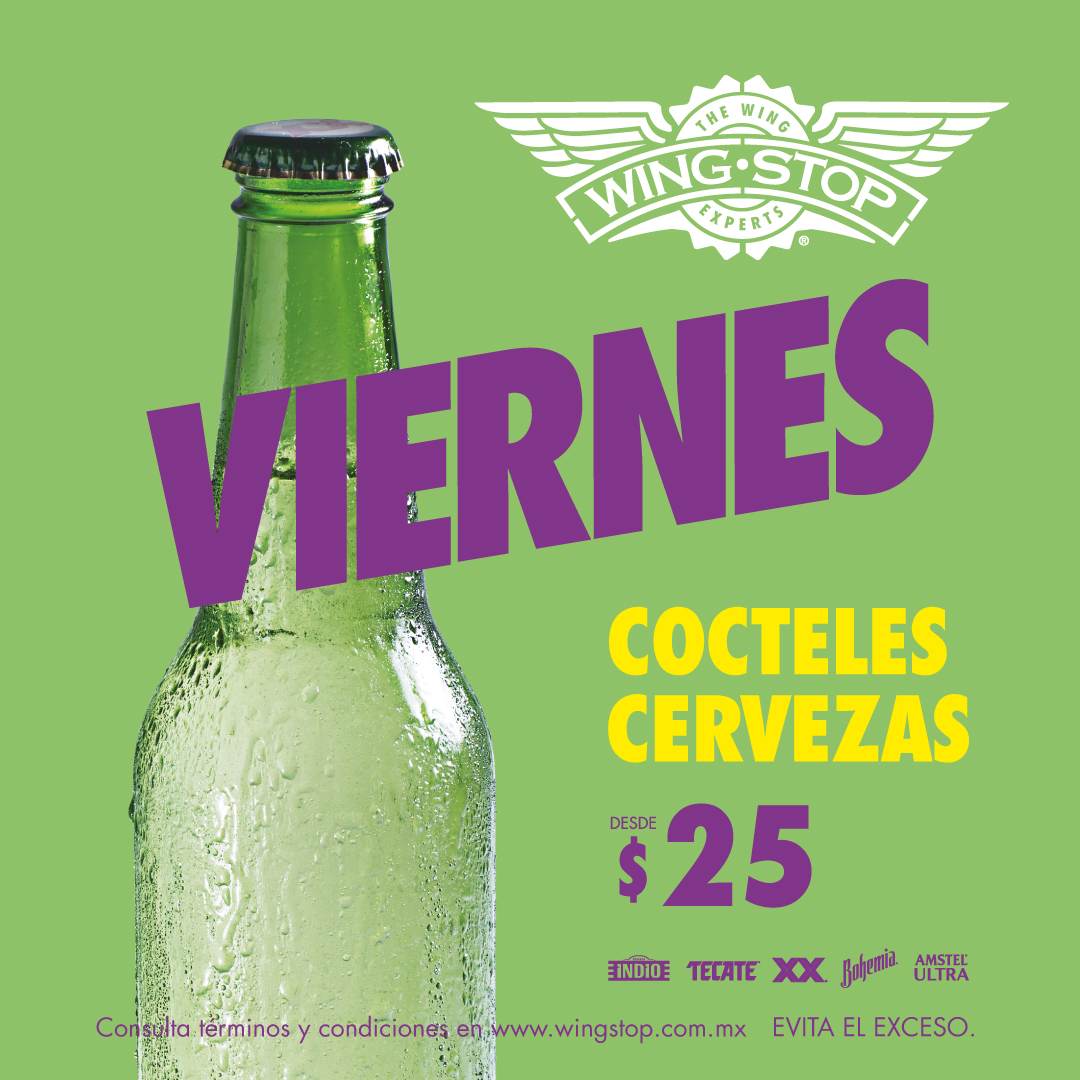 WingstopMexico's tweet photo. 🚨 ¡Llego el día, llego la hora! 🚨
Ya es #ViernesDeWingstop 🍹
¿Una @cervezaindio ? 🍻 https://t.co/j0z2S0aeFn