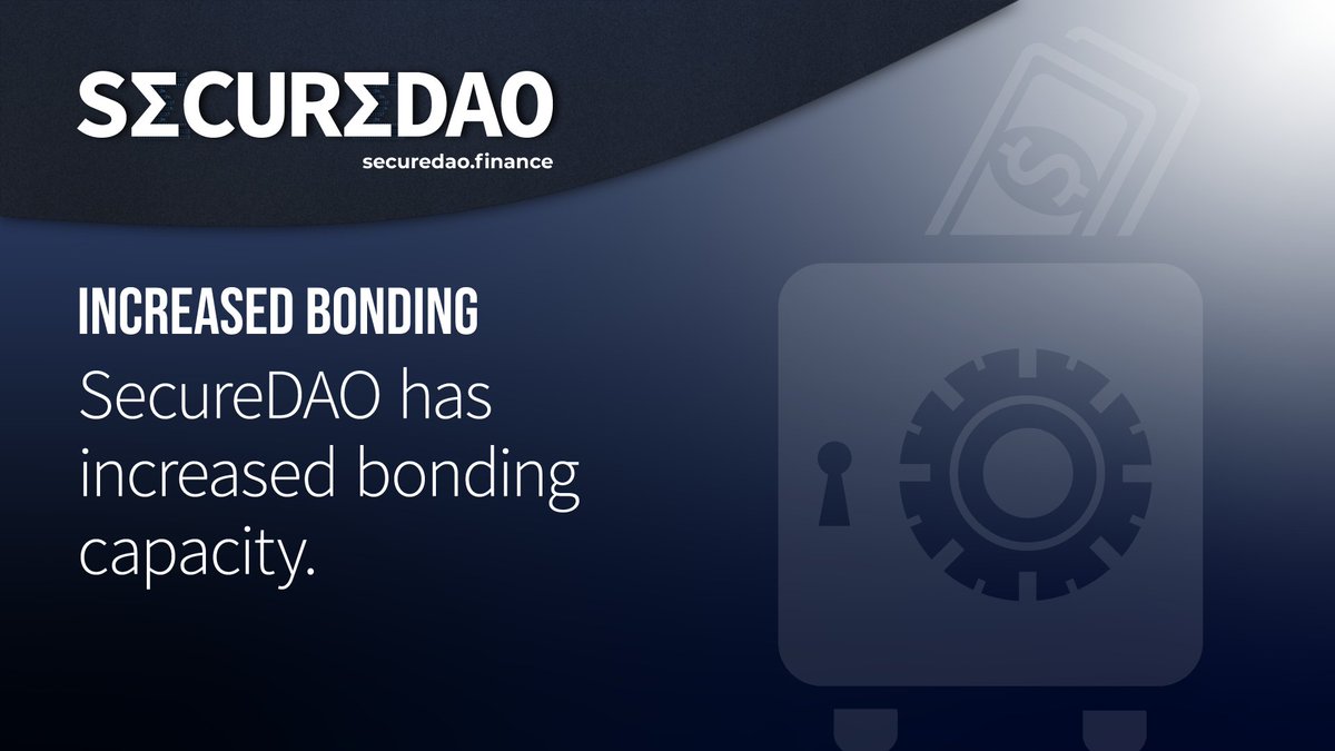 SecureDao's tweet photo. SecureDAO has increased capacity on the $DAI and $MIM bonds and will continue to raise it a bit more. This means there will be more bonds available at a discount going forward. Keep your👀peeled for deals!
#DeFi #SecureDAO #Fantom https://t.co/0KHq67TWax