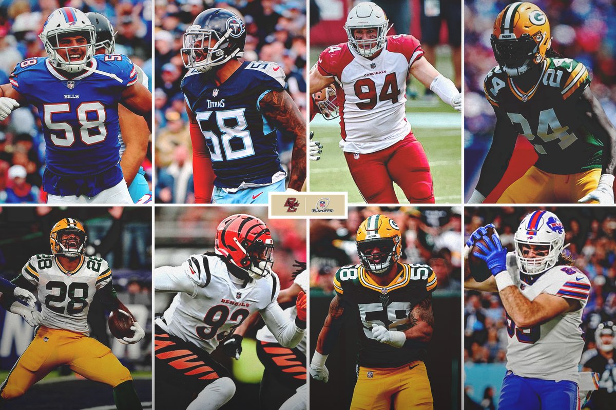 Good luck to all of our guys in the 2022 NFL Playoffs!

@Raywyatt5 
<a href="/MatthewMilanoo/">Milano</a> 
<a href="/Tommysweeney15/">Tommy Sweeney</a> 
<a href="/HaroldLandry/">Harold Landry III</a> 
<a href="/ajdillon7/">AJ Dillon</a> 
<a href="/isaacshowtime/">Isaac Yiadom Jr</a> 
<a href="/isaiahmcduffie_/">BloodHound 5️⃣5️⃣™</a> 
<a href="/TheZALLEN44/">Zach Allen</a> 

bit.ly/BC2022NFLPlayo…