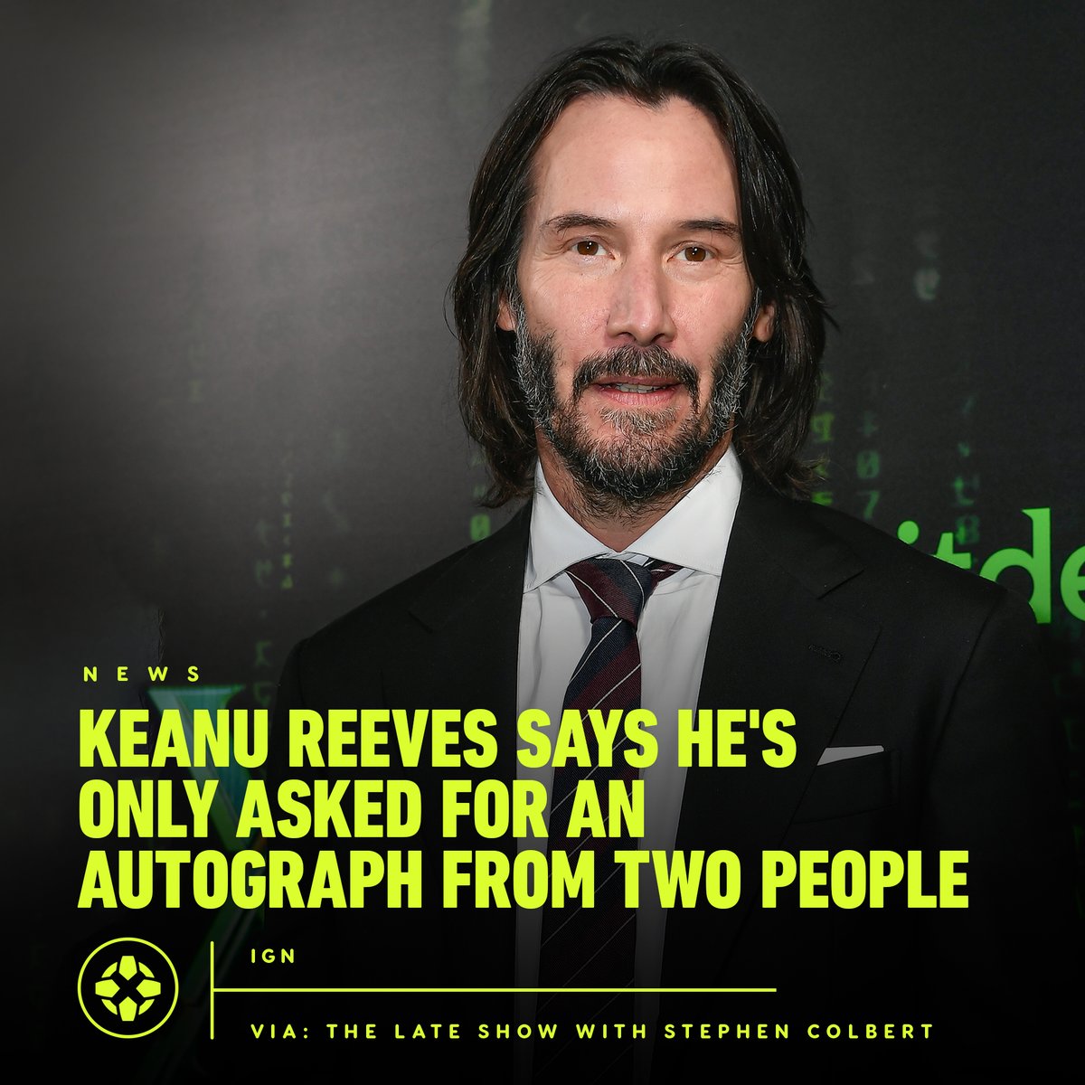 IGN's tweet photo. Keanu Reeves has revealed that he’s only ever asked for autographs from two people: George Carlin, his Bill &amp; Ted co-star, and Lou Reed from The Velvet Underground. https://t.co/zaQQR3GH19