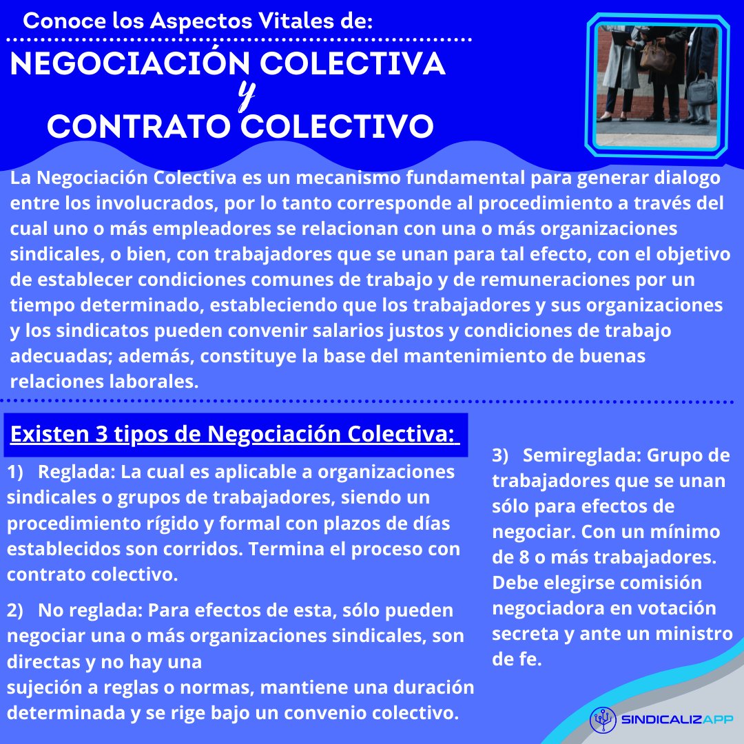 sindicalizapp's tweet photo. Conoce los Aspectos Vitales de la Negociación Colectiva y del Contrato Colectivo. Conoce más en: https://t.co/fseW6fDLGQ. Síguenos en nuestras RRSS: Facebook, TikTok, LinkedIn, Twitter y YouTube #negociacióncolectiva #contratocolectivo #dirigentes #trabajadores #mundosindical https://t.co/8fcIAXresf