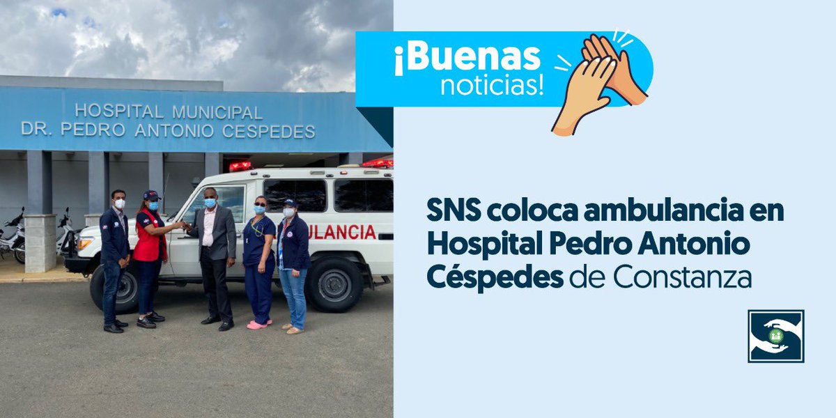 ✅A partir de hoy, Constanza cuenta con una nueva ambulancia dispuesta por el SNS en el Hospital Pedro Antonio Céspedes, para asegurar atención digna, rápida y oportuna a los usuarios que requieran un traslado médico. 

#SNSRD