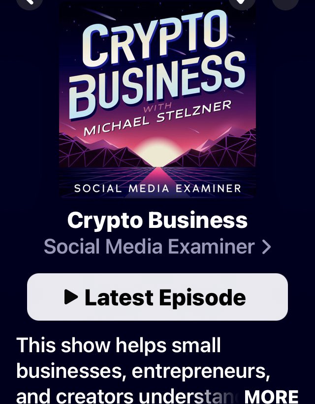 Starting 2022 keeping current with the latest thanks to <a href="/Mike_Stelzner/">Michael A. Stelzner</a> check out his new podcast. #cryptobusiness