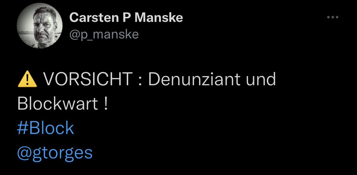 uhrensohn14's tweet photo. VORSICHT: Denunziant und Blockwart!
#Block: @p_manske
#EhrenTorges https://t.co/onsdYcs8ea