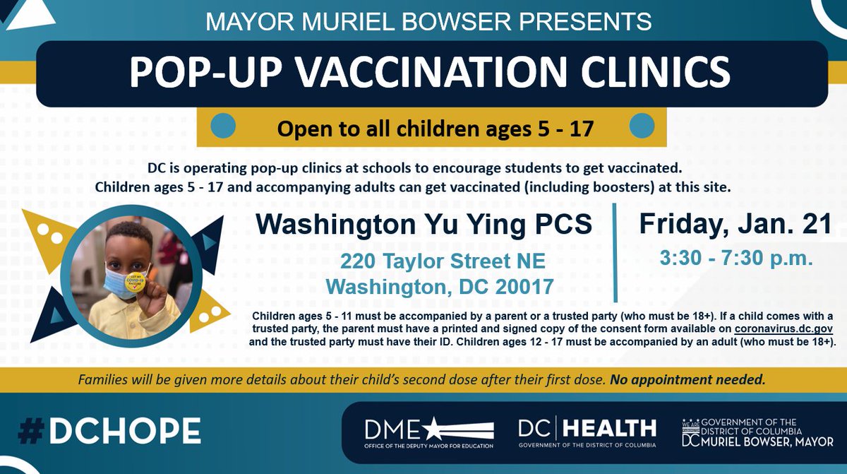 📢Please share!📢 Save the date and spread the word! Yu Ying’s first-ever community COVID-19 vaccination pop-up clinic is next Friday, Jan. 21.