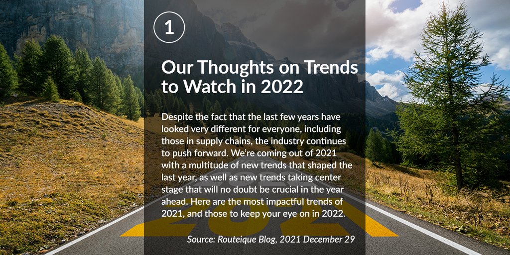 1. Our Thoughts on Trends to Watch in 2022 | routeique.com/en/blog/posts/…

#trends #supplychain #supplychaintrends #2022