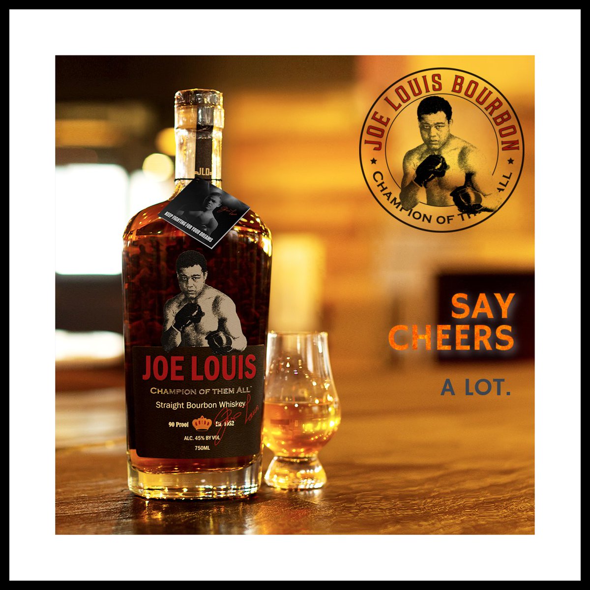 JoeLouisBourbon's tweet photo. Are you ready for the weekend? What better way to celebrate than to say #CHEERS.
Did you know? Joe Louis ™ is a trademark of the Estate of Joe Louis. Joe would be proud to say cheers to that.
#JoeLouisBourbon #TrueAmericanSpirit #BeJoeLouis https://t.co/V0XGlABSsh