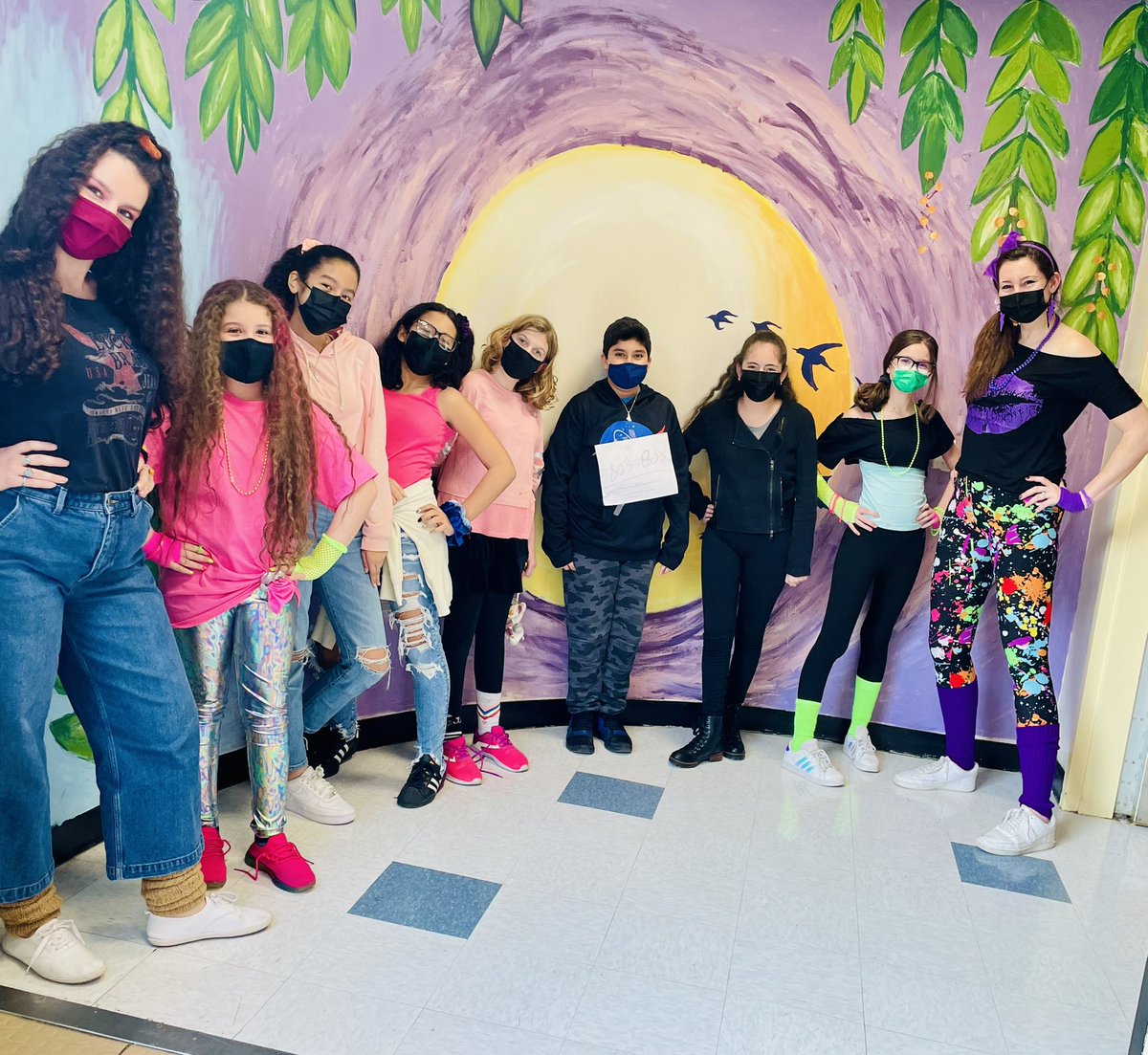 mrs_santos24's tweet photo. Rockin’ some killer looks from the 80s in honor of the 80th day of school! Check out these killer outfits! 🤩💜🎸 @MineolaMS #MineolaProud https://t.co/B3FMfHkUlB