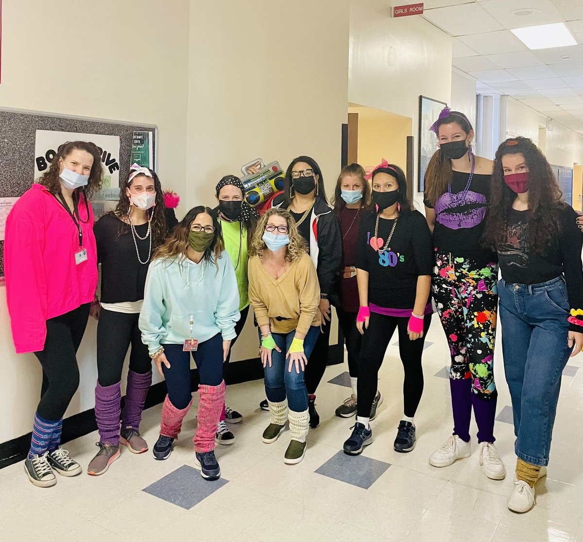 Rockin’ some killer looks from the 80s in honor of the 80th day of school! Check out these killer outfits! 🤩💜🎸 <a href="/MineolaMS/">Mineola Middle School</a> #MineolaProud